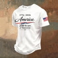 thumbnail image 3 of 250Th Anniversary Usa Texture Short Sleeve T Shirt Patriotic Anniversary Graphic Print Mens Tees White S, 3 of 4