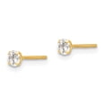 thumbnail image 2 of 14k Yellow Gold Cubic Zirconia Cz Stud Earrings, 2 of 7