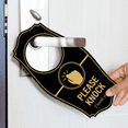 thumbnail image 3 of Signs ByLITA Please Knock Thank You Door Hanger - Brushed Gold, 4" x 8", 3 of 5