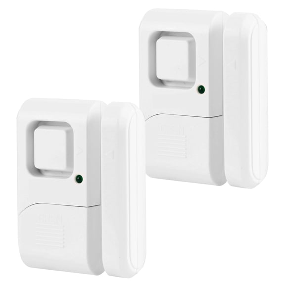 Personal Security Window and Door Alarm, 2-Pack, White