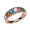 10k Rose Gold, variant on Nana Rope Mothers Ring 6 Birthstones 1-10 Simulated, Rose Gold Plated, Size 11 - Stone 6 for Women
