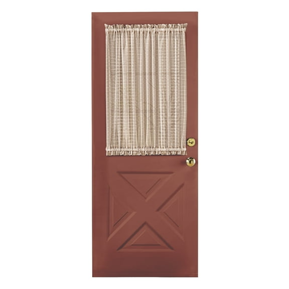 Collections Etc Montauk Woven Check Sheer Rod Pocket Door Panel