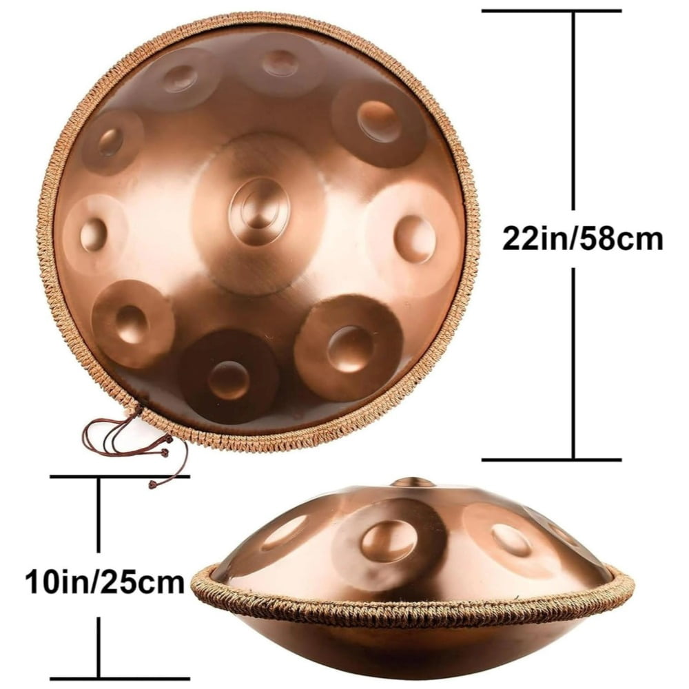 10 Notes Gold Solid Color Handpan Drum Steel Percussion Instrument