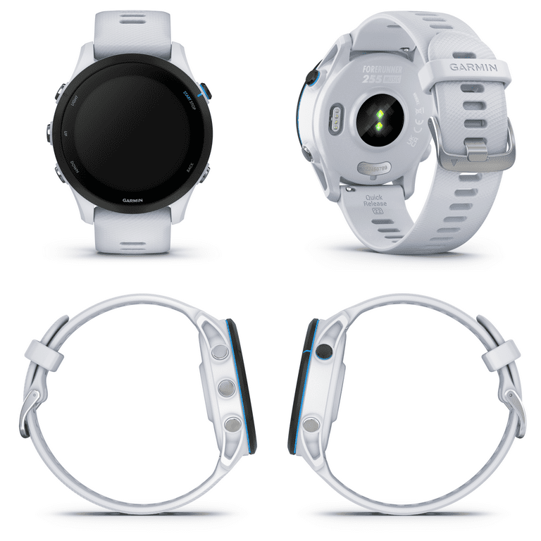 Garmin Forerunner 255 Music GPS Running Smartwatch Whitestone with White  EarBuds Bundle