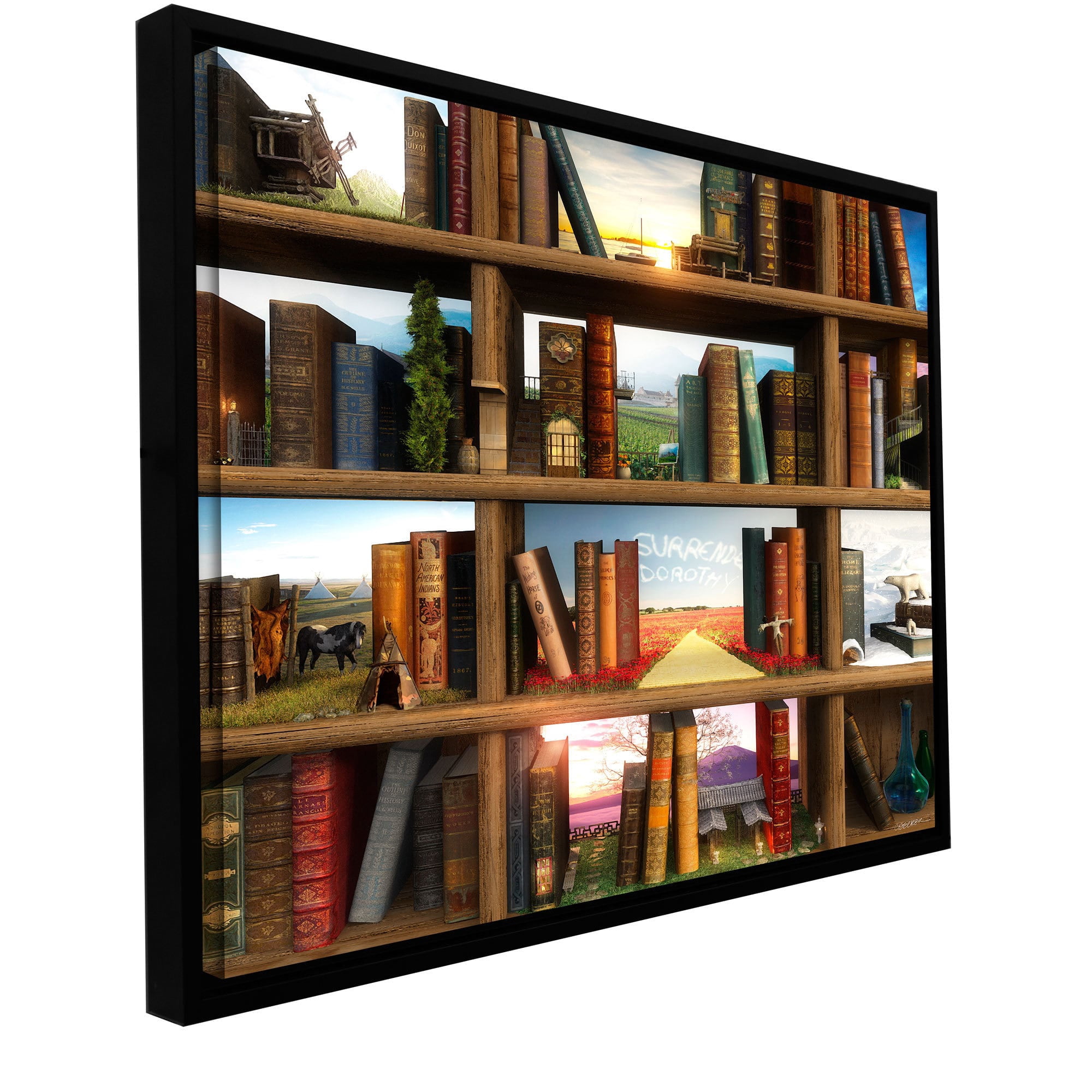 Cynthia Decker "Story World" Floater-Framed Gallery-Wrapped Canvas