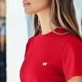 thumbnail image 5 of Dalix Lil Butterfly Cotton Tee Short Sleeve Soft Jersey Shirt Cute Womens in Red XS X-Small, 5 of 5