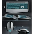 thumbnail image 5 of Wireless Keyboard and Mouse Backlit, Rechargeable Ergonomic Keyboard with Wrist Rest, LED Mouse, Phone Holder, Silent for Computer, Mac, PC, Laptop, Chromebook-Silver Black, 5 of 8