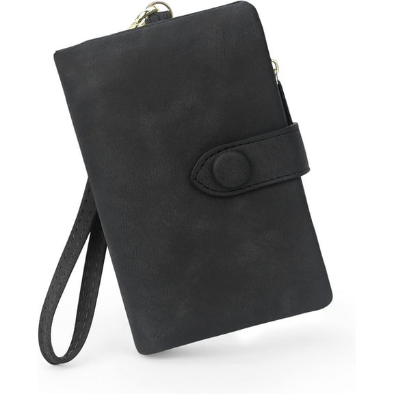 RFID Blocking Wallets for Women, Large Capacity Soft Leather Womens Small Wallet with Wrist Strap