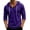 108#Purple, variant on Men's 3/4 Sleeve Hooded Sweatshirt Loose V-Neck Drawstring Hoodie Breathable Daily Workout Beach Shirts Pink M