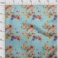 thumbnail image 2 of oneOone Cotton Poplin Twill Sky Blue Fabric Flower Watercolor Fabric For Sewing Printed Craft Fabric By The Yard 56 Inch Wide, 2 of 2