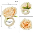 thumbnail image 4 of 6Pcs Flower Napkin Rings, Peony Flower Handmade Napkin Holder Rings, Handicraft Holder for Table Decorations, Wedding Holiday Banquet Luncheons Birthday Party Picnics Supplies, 4 of 5