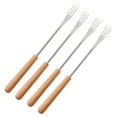 thumbnail image 4 of PTOOTP Set of 4 Stainless Steel Fondue Forks with Colorful Wooden Handles for BBQ, Cheese Dipping, and Party Entertaining, 4 of 8