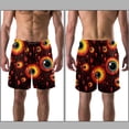 thumbnail image 3 of luoweisi Men's Beach Shorts Quick Dry Swim Trunks with Mesh Lining Halloween Eyeballs S, 3 of 5