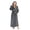 Gray, variant on Women's Hooded Plush Robe – Soft Warm Fleece Long Bathrobe, Cozy Spa Housecoat with Pockets