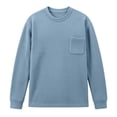 thumbnail image 4 of Mens T-shirts Long Sleeve Plus Size Relaxed Waffle Top Spring Casual Crewneck Thermal Everyday Wear Tees BU1 XL, 4 of 4
