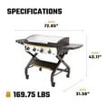 thumbnail image 5 of HALO Elite4B Outdoor Griddle, 4-Burner, Propane Gas with Lid and Rear Grease Management, 5 of 17