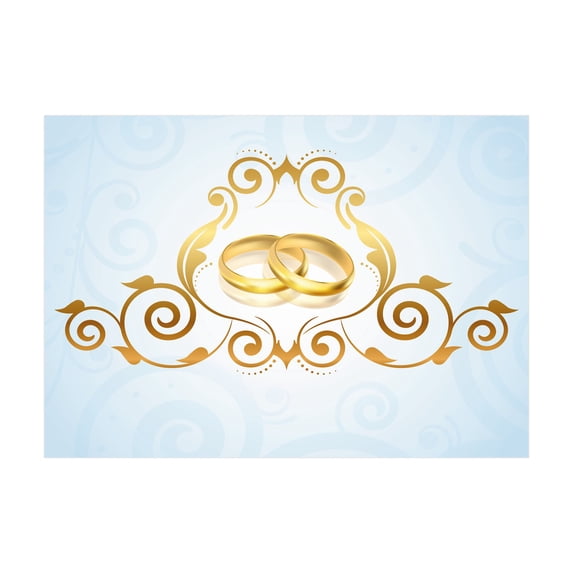 Ambesonne Wedding Jigsaw Puzzle, Vintage Classic Rings, Heirloom-Quality Fun Activity for Family Durable Cardboard, 1000 pcs, Pale Blue Caramel Yellow