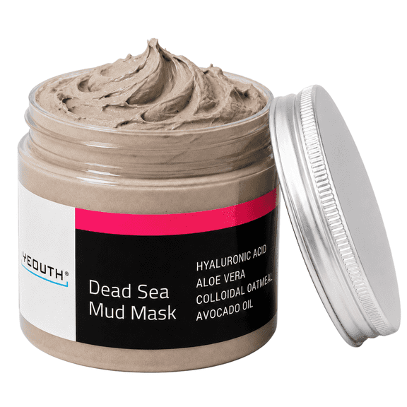 YEOUTH Dead Sea Mud Mask for Face with Hyaluronic Acid and Avocado Oil, Revitalizing Face Masks 8 oz