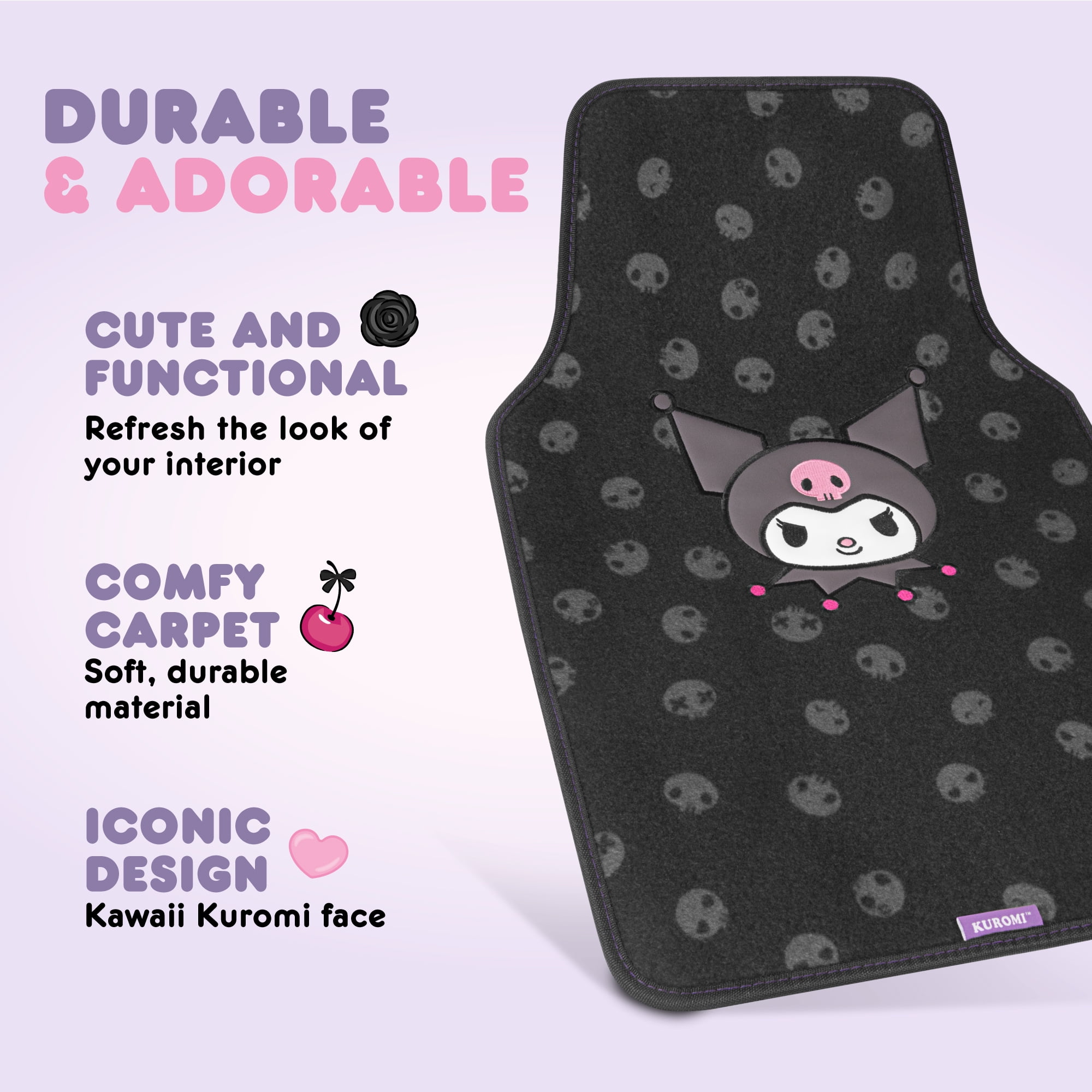 Kuromi Carpet Car Floor Mats - Universal Fit for Cars, SUVs & Trucks