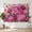 A, variant on XaaKee Tapestry Wall Hanging, Vibrant Pink Rosette Garden, Pink Snow Leopard Botanical Artwork, High-Quality Polyester Large Wall Tapestry, 60x40Inch