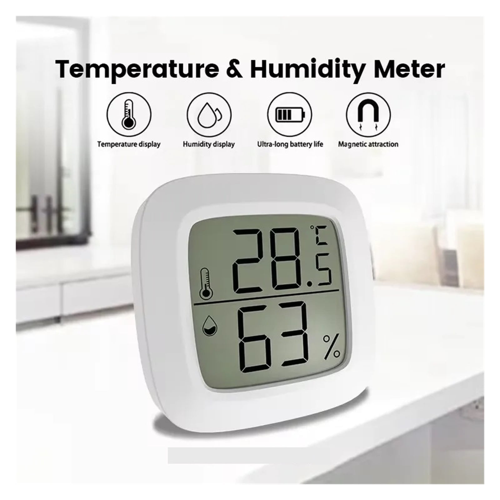 Mini LCD Digital Indoor Convenient Temperature Sensor Meter Gauge Instruments Thermometer Hygrometer ,Simple Operation
