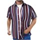 thumbnail image 1 of pstuiky camiseta de hombre, Camisa de manga corta versátil con botones y cuello abatible a rayas para hombre camisetas de hombre xxl, 1 of 7
