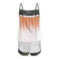 thumbnail image 4 of Nnhblu Women Cami Pajama Set Comfy Striped Sleepwear Lace Trim 2 Piece Lingerie Set with Shorts Orange PJ Loungewear for Summer XL, 4 of 5