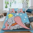 thumbnail image 2 of Dumbo Conjunto de sábanas temático, trío de piezas, cómodo y amigable con la piel, diseño único, regalo de decoración para el hogar para familiares, amigos y fans,173cm *218cm, 2 of 6