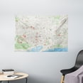 thumbnail image 1 of Map Tapestry, Map of Barcelona City Streets Parks Subdistricts Points of Interests, Wall Hanging for Bedroom Living Room Dorm Decor, 60W X 40L Inches, Beige Lime Green Pale Blue, by Ambesonne, 1 of 2