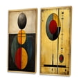 thumbnail image 3 of Designart "Unraveling the Mystery Retro Geometric Puzzle I" Modern Geometric Framed Wall Art Set Of 2 - Modern Gold Gallery Wall Frame Set For Home Decor, 3 of 6