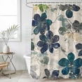 thumbnail image 6 of Teal Green Leaves Shower Curtain Set - Small 36" x 72" Washable Bathtub Curtain with 12 Hooks, Vintage Shabby Botanical Waterproof Fabric Stall Shower Curtains for Bathroom/Bathtub Décor, 6 of 6