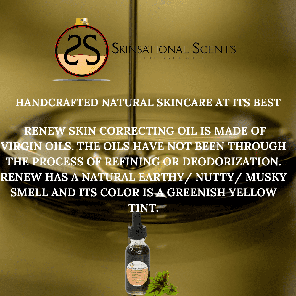 Skinsational Scents: Renew Skin Moisturizing Correcting Oil for Acne, Age Spots, Sensitive, Oily and Pigmented Skin