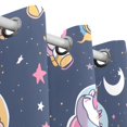 thumbnail image 3 of Unicorns Astronaut Planets Black Out Curtains 84 Inch Length for Bedroom Living Room Windows 2 Panels Set, 3 of 6