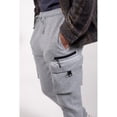thumbnail image 2 of Brooklyn Cloth Men's Fleece Cargo Sweatpants, Carpenter Style, Zip Pockets, Elastic Waist, Heather Grey, Medium, 2 of 5