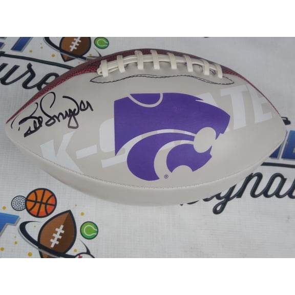 Bill Snyder signed autographed Kansas State K KSU logo football Beckett BAS COA