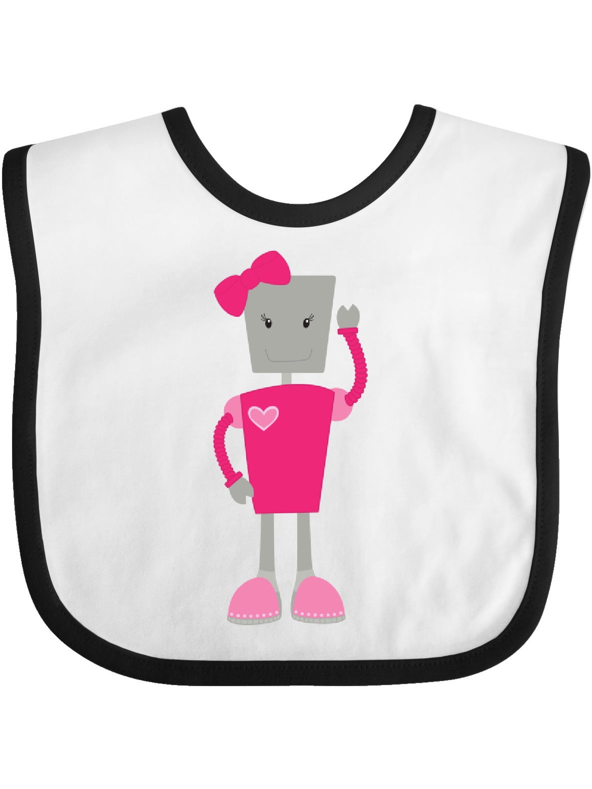 Cute Robot, Girl Robot, Pink Robot With Ribbon Baby Bib - Walmart.com