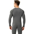 thumbnail image 3 of Active Men's Long Sleeve Compression Training Shirt with Crew Neck and Contrast Stitching Detail - X Large, Gray, 3 of 7