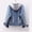 Blue, variant on WEIYLL Womens Fleece Jacket Vintage Button Down Distressed Short Denim Jean Pocket Blue Fall Clothes Size XL