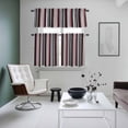 thumbnail image 5 of Vintage Stripes Kitchen Curtains Valances and Tiers Set of 3 Black Red Striped Retro Star Lines Tier Curtains and Valance with Rod Pocket for Small Windows, 27.5"x24", 5 of 9