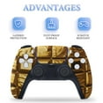 thumbnail image 4 of Skin Sticker for PS5 Slim Standard PS5 Pro Disc Digital Edition Console and Controllers Decals for Playstation 5 (Golden Metallic,PS5 Slim Disc Edition), 4 of 5