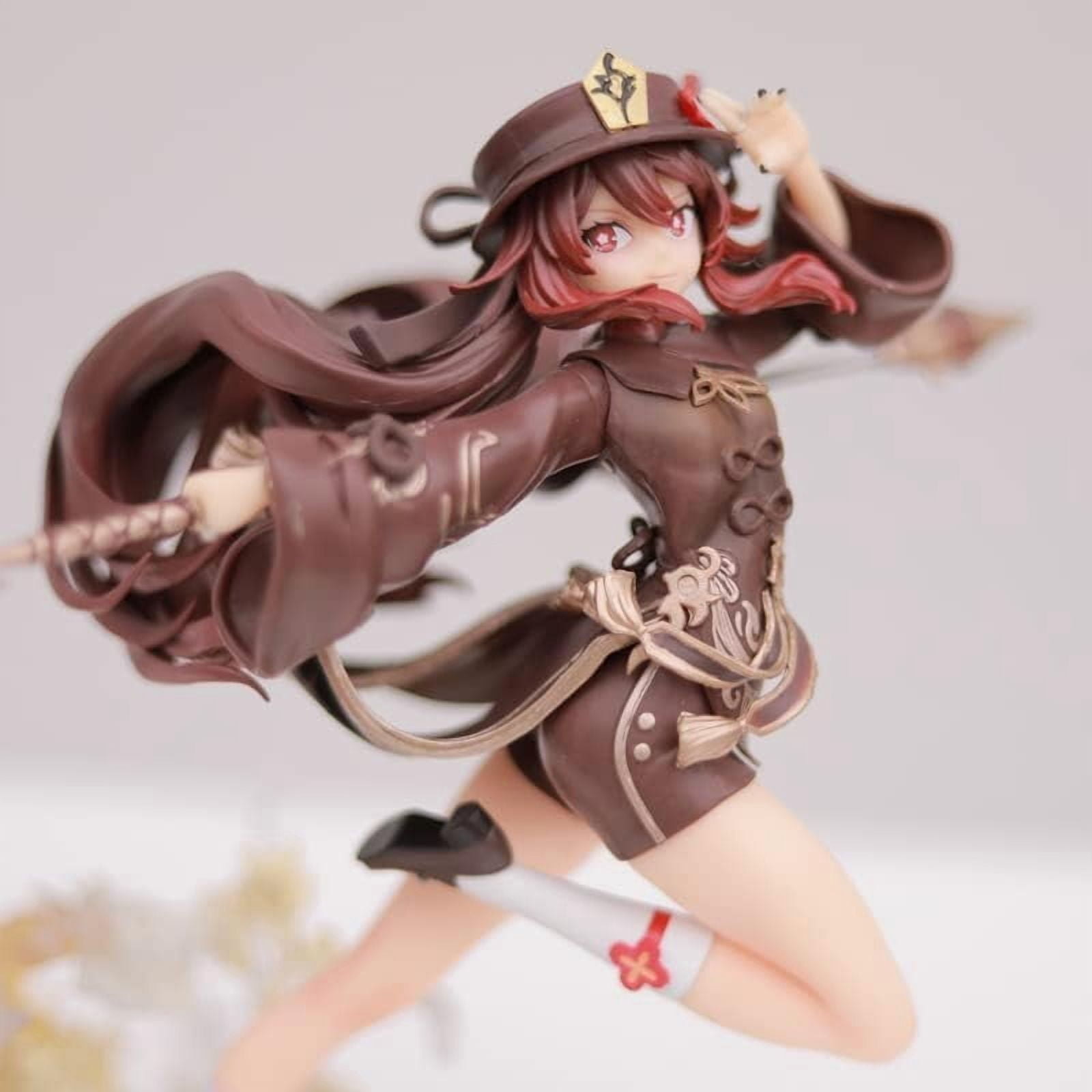 Hu Tao Figure Fighting Genshin Impact Hu Tao Anime Figures 28cm/11inch Handmade PVC Game Character Model Statue Collectible Craft Gift