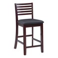 thumbnail image 1 of Linon Triena Wood Ladder Back Faux Leather Seat 25" Counter Stool in Merlot, 1 of 15