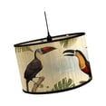 thumbnail image 2 of Pantalla de lámpara con estampado de tambor Retro Folk 11.8 " x 11.8" Inferior x 8 "Alto E27 Pantalla de bambú Solo pantalla de tambor impresa Estilo C, 2 of 8