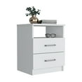 thumbnail image 6 of Xukmct Nightstand with 1 Open Shelf and 2 Drawers, Beside Table for Home, Living Room, White, 6 of 7