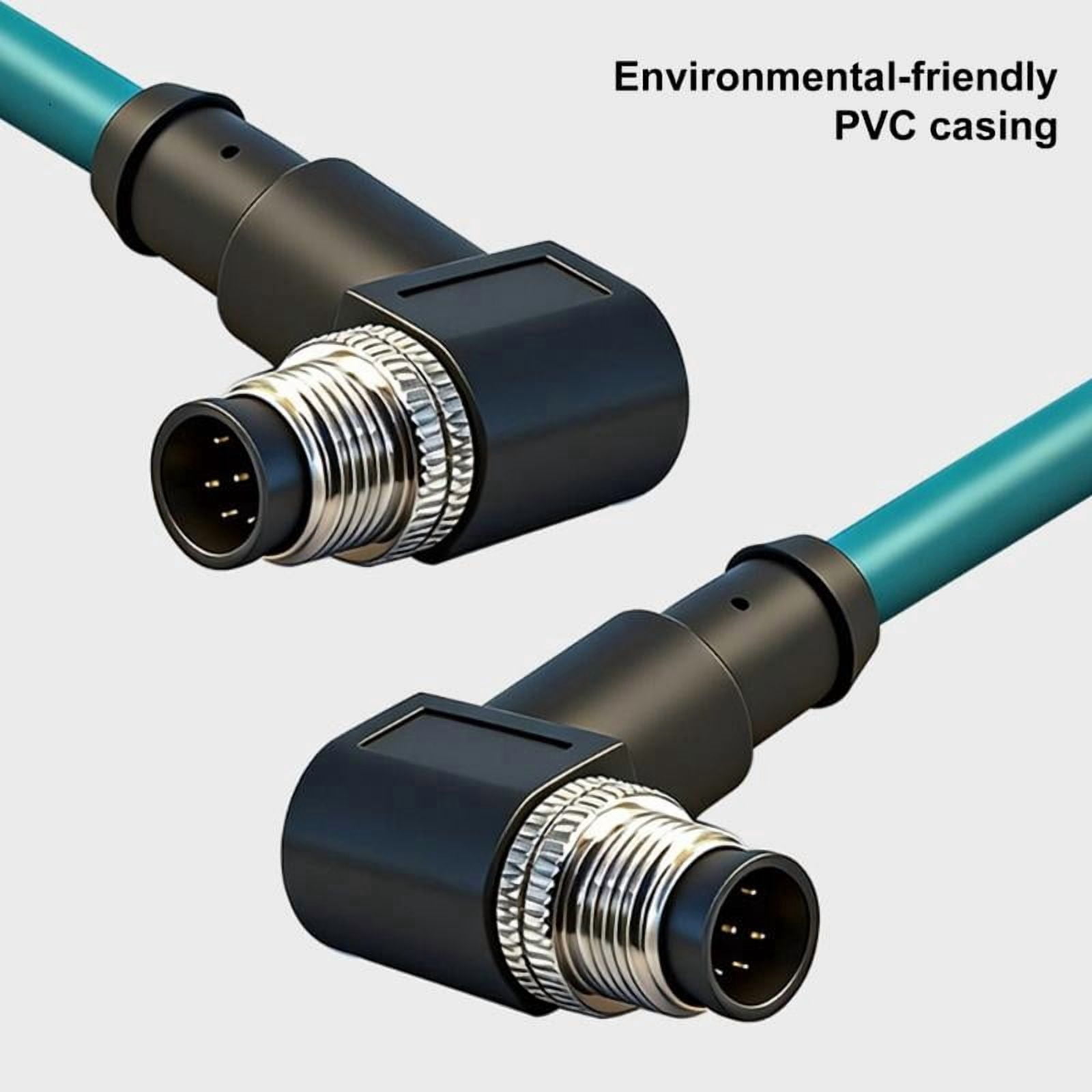 CEORPER 8Pin Male Right Angle to RJ45 Ethernet Cable Gigabit Shielded Waterproof