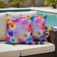 thumbnail image 5 of Spring Flowers Pillow Covers 2 Pack Watercolor Gradient Yellow Blue White Purple Daisy Floral Pillowcase Waterproof Outdoor Throw Pillow Cover for Patio Garden Square Cushion 18”x18”, 5 of 9