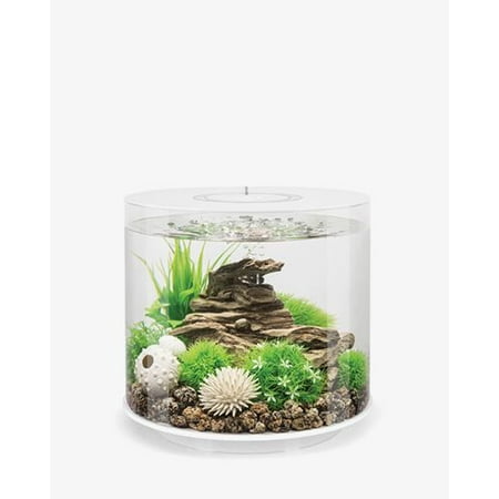 White biOrb TUBE 15 - 4 Gallon Aquarium with Multi-Colored Remote Control LED Lighting