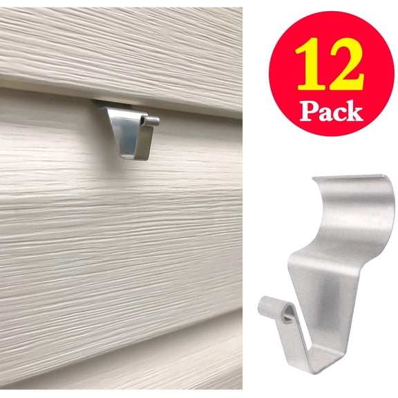 Vinyl Siding Hangers(12 Pack), Heavy Duty Clips Outdoor No-Hole Needed Vinyl Siding Hooks