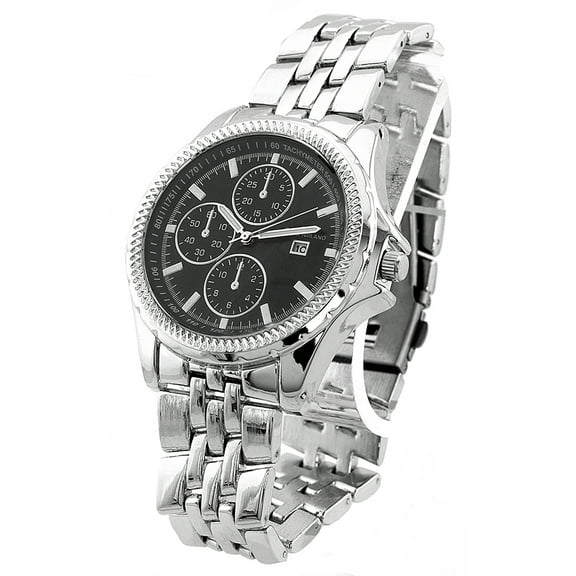 Men's  Silver tone Business Clubbing watch 47mm 12.5mm thick case.