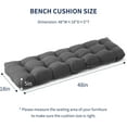 thumbnail image 2 of Outdoor Bench Cushion, 48x18x5 Inch, Waterproof Bench Cushion for Outdoor/Indoor Furniture, Tufted Patio Bench Seat Cushion, Fade Resistant Outdoor Cushions for Porch Swing Couch, Dark Grey, 2 of 7